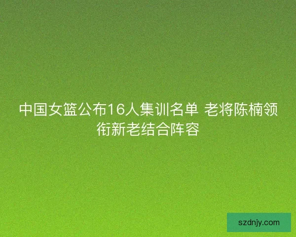 中国女篮公布16人集训名单 老将陈楠领衔新老结合阵容